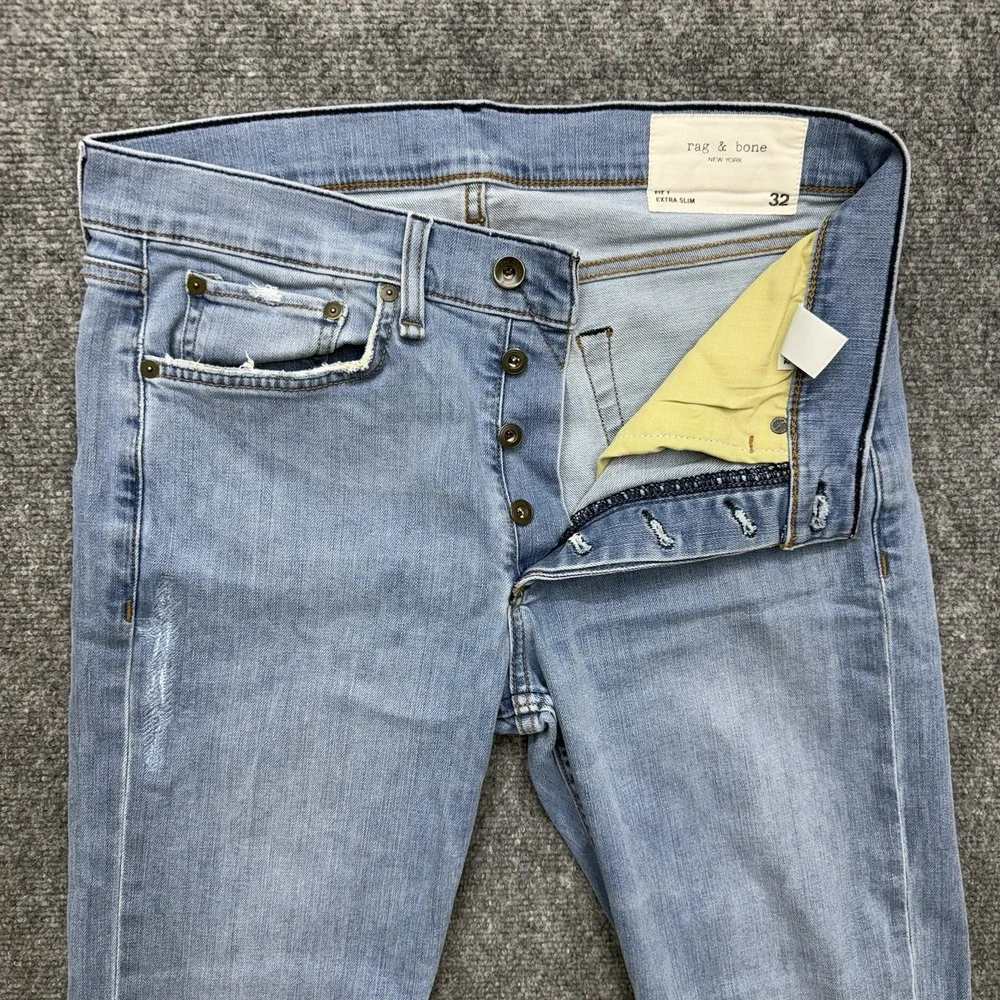 Rag and Bone fit 1 Extra Slim jeans distressed Buttonfly Mens size size 32 32x32